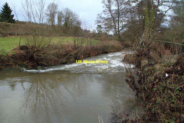 Photo 6"x4" Weir on Midford Brook Monkton Combe c2012