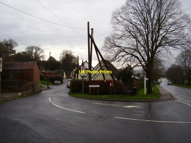 Photo 6"x4" The roads divide Musbury c2012