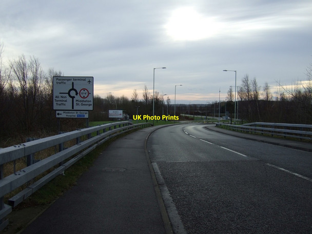 Photo 6"x4" Road towards Teesside International Airport Oak Tree\/NZ3513 c2013