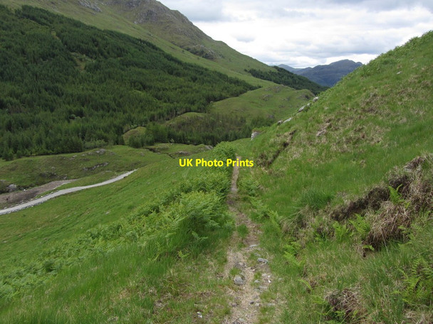 Photo 6"x4" Lower end of the path up Sgurr nan Coireachan with view down Glen Finnan Allt a' Choire Ch\u00e0rnaig c2012