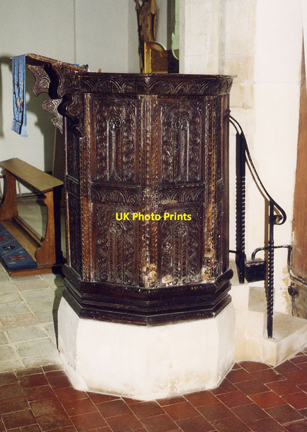 Photo 6"x4" St Mary the Virgin, Broxted - Pulpit Church End\/TL5727 c1998