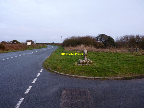 Photo 6"x4" Trevorgans Cross beside the A30 Crows-an-wra c2012