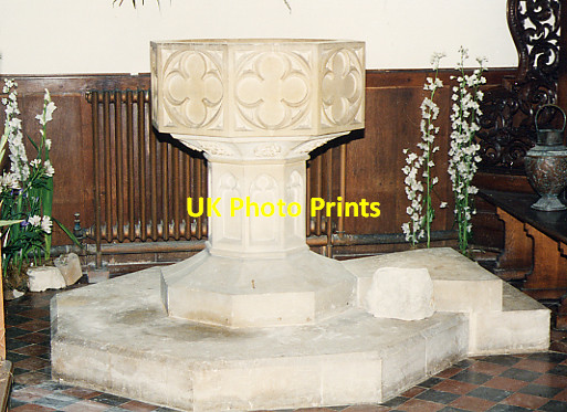 Photo 6"x4" St Mary, Hatfield Broad Oak - Font Hatfield Broad Oak c1994