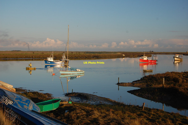 Photo 6"x4" Boats moored in the creek near Barling Hall Barling c2013