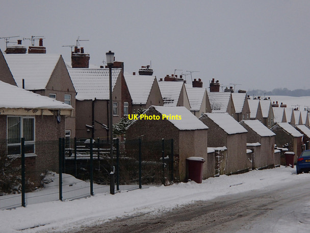Photo 6"x4" Bathurst Road under snow Bolsover c2013