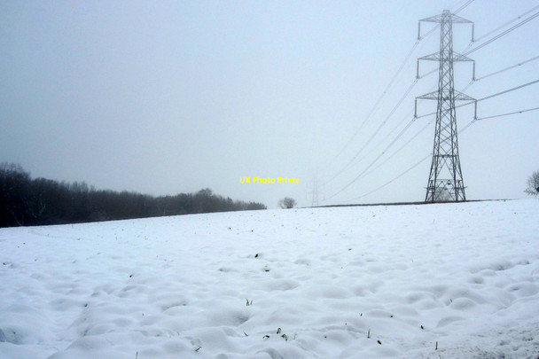 Photo 6"x4" Electricity pylon Padbury c2013