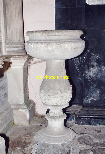 Photo 6"x4" St Peter, Dyrham - Font Dyrham c2000