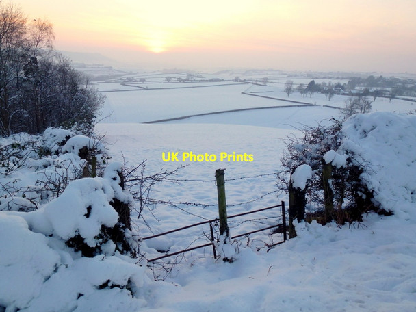 Photo 6"x4" Winter sunset over the Rudhall valley Crow Hill\/SO6326 c2013