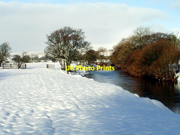 Photo 6"x4" Snow and the Kinnel Water Lochmaben c2013
