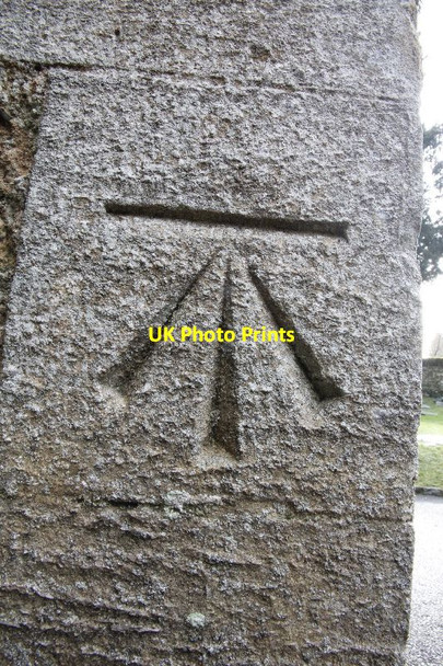 Photo 6"x4" Benchmark on All Saints Rotherfield Peppard c2013