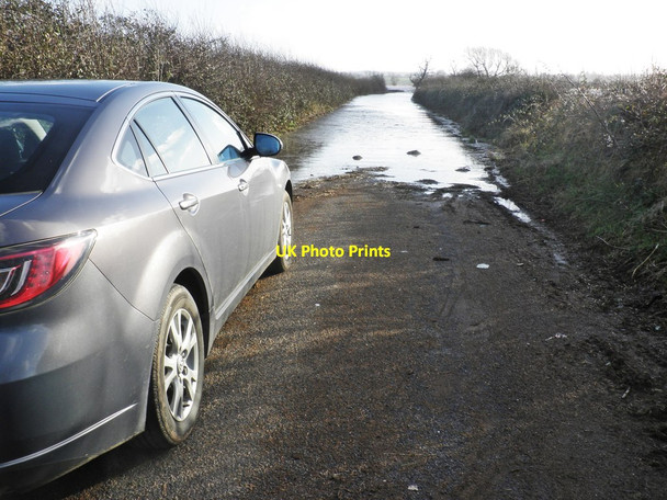 Photo 6"x4" Road closed West Lyng c2013