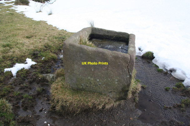 Photo 6"x4" Stone trough near Brand Top Colshaw c2013