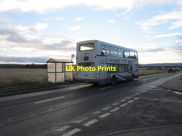 Photo 6"x4" Bus leaving Throsk Throsk c2013