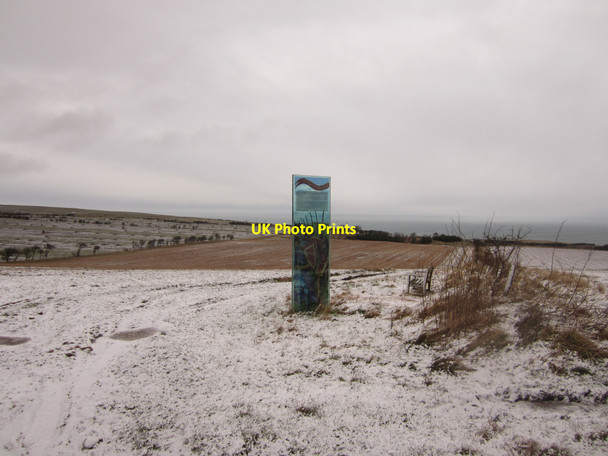 Photo 6"x4" Information panel and bench in field near Halidon Hill Marshall Meadows c2013
