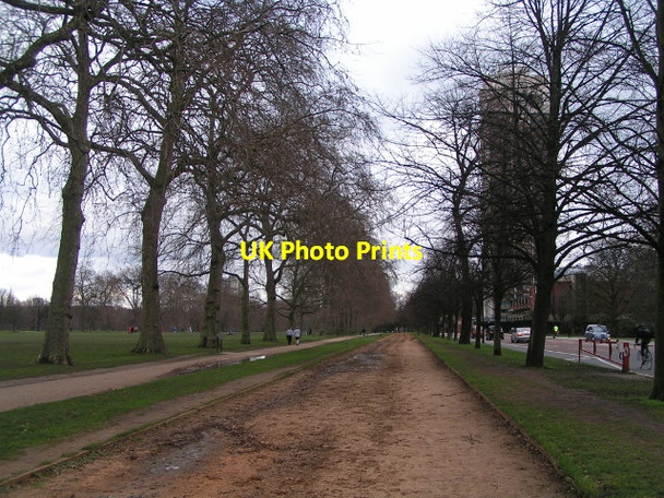 Photo 6"x4" Looking east along the edge of Hyde Park Westminster c2013