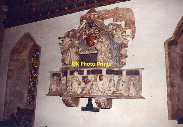 Photo 6"x4" St James, Kinnersley - Wall monument Kinnersley\/SO3449 c1998