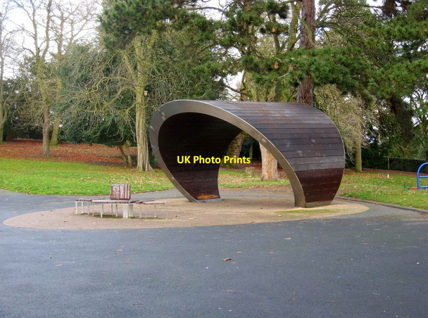 Photo 6"x4" Arch shaped shelter and seats in Brinton Park, Sutton Road, Kidderminster Kidderminster c2012
