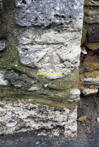 Photo 6"x4" Benchmark on Frilford Road  wall opposite the war memorial Marcham c2013