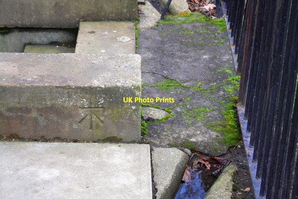 Photo 6"x4" Benchmark on bandstand steps wall, Kensington Gardens Kensington\/TQ2579 c2013