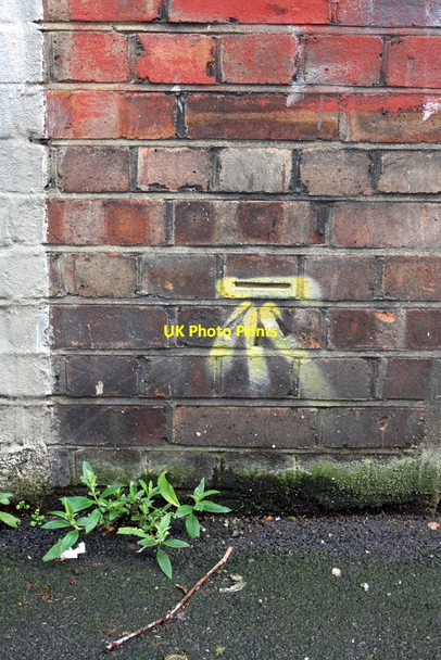 Photo 6"x4" Benchmark on the side of the closed post office, Kensington High Street Kensington\/TQ2579 c2013