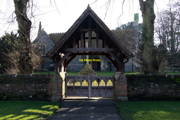 Photo 6"x4" Lych gate to the church in West Ilsley West Ilsley c2013
