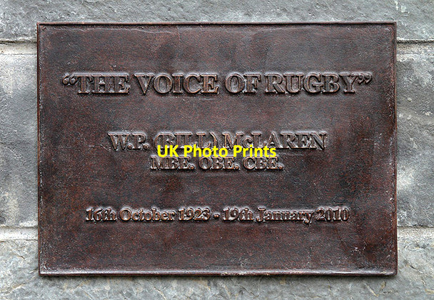 Photo 6"x4" The plaque on the Bill McLaren memorial in Wilton Lodge Park, Hawick Hawick c2013
