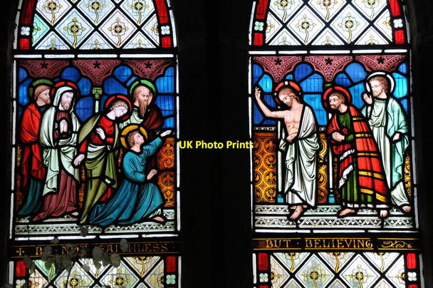 Photo 6"x4" Stained glass window, Ullingswick church Ullingswick c2013