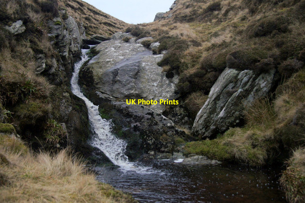 Photo 6"x4" Waterfall on the Burn of Winnaswarta, Hermaness Burrafirth c2013