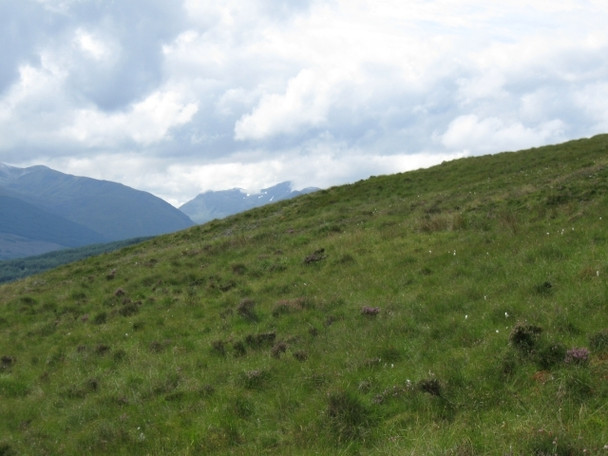 Photo 6"x4" Hillside looking down Caol Lairig: Aonach Beag with snow patches in distance Bohuntine c2008