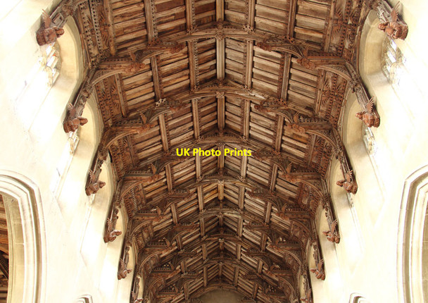 Photo 6"x4" St Mary, Woolpit - Roof Woolpit c2013