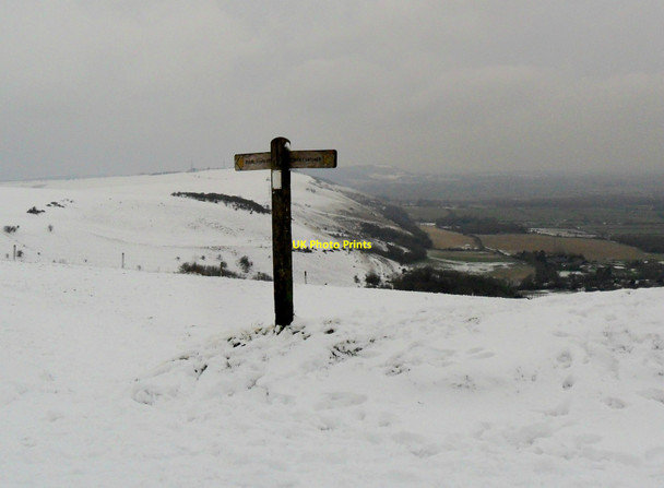 Photo 6"x4" Footpath sign, Devil's Dyke Fulking c2013