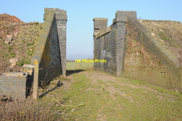 Photo 6"x4" Bridge parapets on a disused railway Tewkesbury c2013