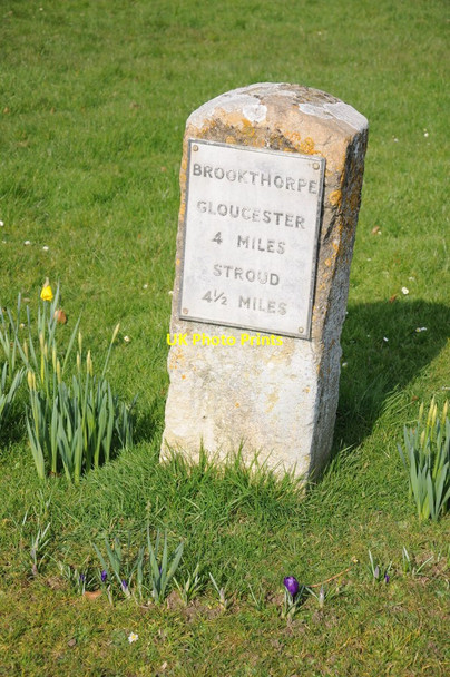 Photo 6"x4" Milestone at Brookthorpe Brookthorpe c2013
