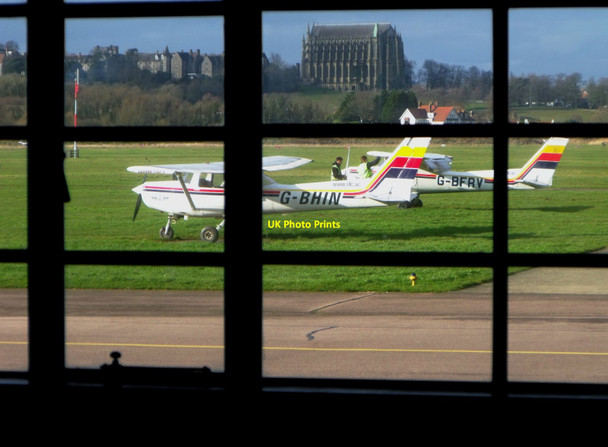 Photo 6"x4" Shoreham Airport through the oblong windows Shoreham-By-Sea c2013