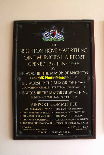 Photo 6"x4" Airport opening plaque, Shoreham-by-Sea Shoreham-By-Sea c2013