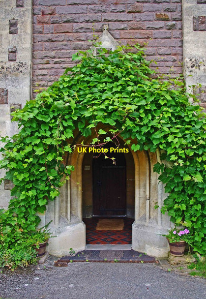 Photo 6"x4" Entrance door to Holy Cross Church, Bobbington Bobbington c2012