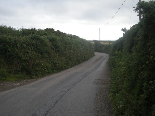 Photo 6"x4" A sharp bend in the lane to Trevorgans Cross Brane c2008