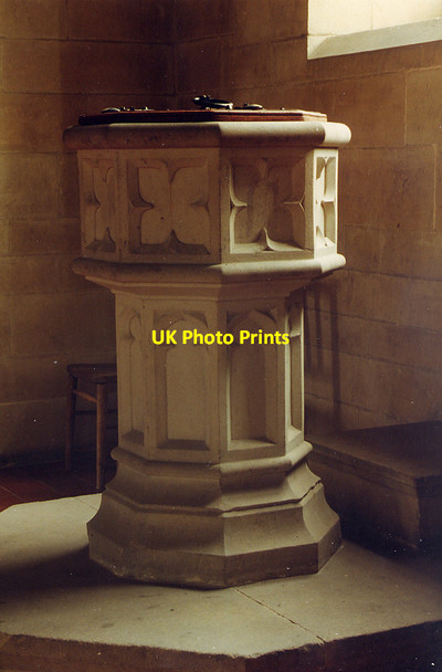 Photo 6"x4" All Saints, Richard's Castle - Font Batchcott c1998
