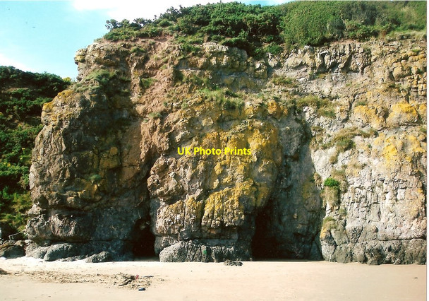 Photo 6"x4" Cave in cliffs at Lunan Bay Braehead of Lunan c2009