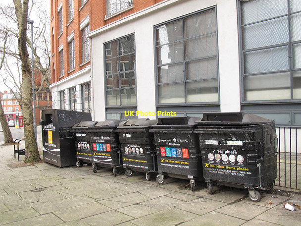 Photo 6"x4" Recycling bins on Rosebery Avenue London c2013