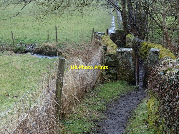 Photo 6"x4" Path crossing Warney Brook Two Dales c2013