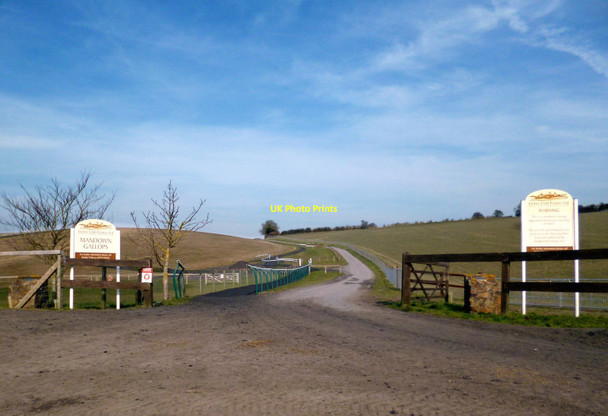 Photo 6"x4" Road to the Gallops Upper Lambourn c2013