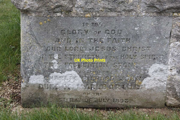 Photo 6"x4" Foundation stone Long Hanborough c2013
