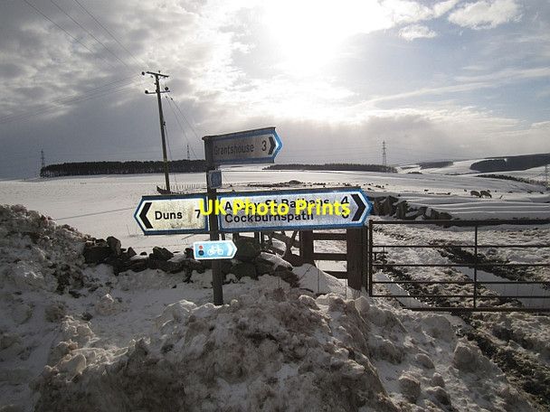 Photo 6"x4" Road sign, Moorhouse Abbey St Bathans c2013
