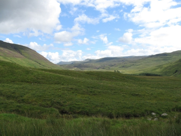 Photo 6"x4" Moorland, looking eastward up Glen Roy River Turret c2008