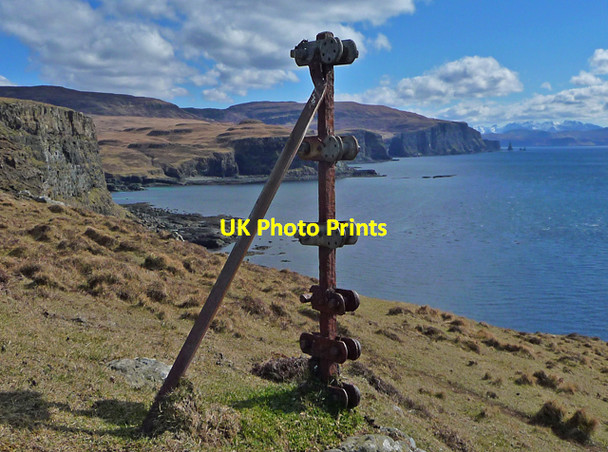 Photo 6"x4" Fence post on the Duirinish cliff top Loch an Fhridein c2013
