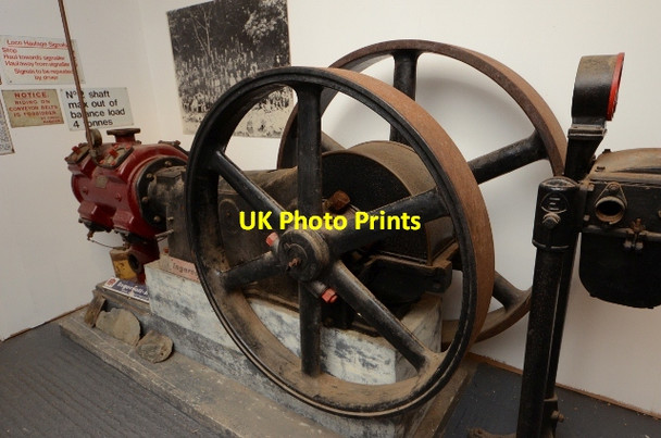 Photo 6"x4" Llywernog Silver Lead Mine - Air Compressor Llywernog c2013