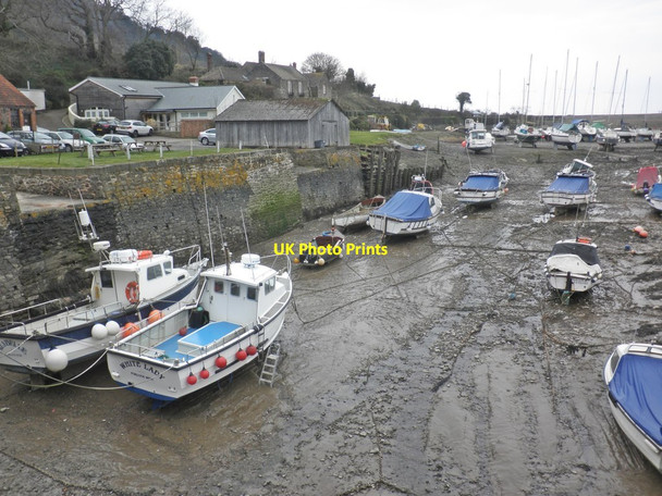 Photo 6"x4" Inner harbour, Porlock Weir Porlock Weir c2013