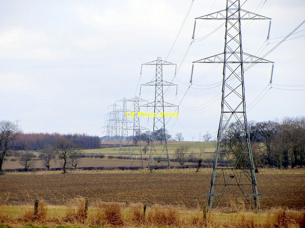 Photo 6"x4" Pylons north-west of Laker Hall Newton Hall\/NZ0365 c2013