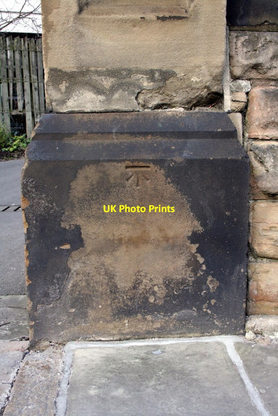 Photo 6"x4" Benchmark on gatepost at entrance to St Mary's Rest Garden Nottingham\/SK5641 c2013